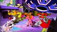 Cortex and N. Brio with their newly created henchmen in the Evolvo Ray Room