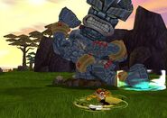 In-game screenshot of his battle