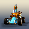 Promotional artwork of N. Tropy in his kart