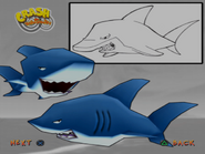 Concept art of a shark from Crash Twinsanity