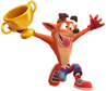 Render used in-game of Crash holding a Trophy in his 90's skin