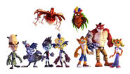 Cortex alongside the rest of the main cast from Crash Mind Over Mutant