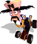 Cortex in his kart.