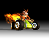Promotional artwork of Dingodile in his olive kart