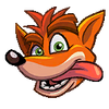 Crash's portrait sticker from Crash Team Racing Nitro-Fueled