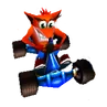 Crash in his kart in CTR