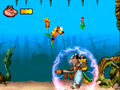 Crash in his scuba gear in Dingodile's boss fight in The Huge Adventure