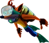 Crash with his Scuba gear