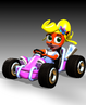 Promotional artwork of Coco in her pink kart