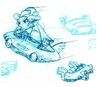 Concept art of Nitros Oxide's hovercraft