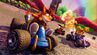 Coco racing in her home track, Coco Park, with Crash and Cortex