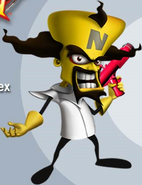 Promo art of Cortex with his ray gun from Bash