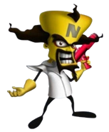 Promo art of Cortex with his ray gun from Bash