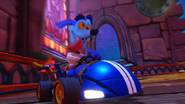 Ripper Roo in front of a stained glass window in Nitro-Fueled.
