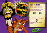 Cortex on the title screen for Smack-A-Dingo