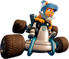 Megumi in her kart in Crash Team Racing: Nitro-Fueled.