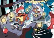 Concept art of Uka Uka in the Rockslide Rumble level