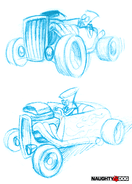 Warped hotrod concept.gif (30 KB) Concept art of the Hot Rod Lab Assistants for Warped.