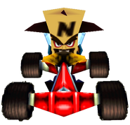 Cortex in his kart in CTR.