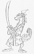 Charles Zembillas' concept art for Kimono, published in The Crash Bandicoot Files.