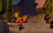 The unused lion enemy in the level Gold Rush from Crash Bandicoot: The Wrath of Cortex