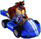 Crunch in his kart