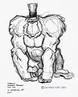 Concept art of a scrapped gorilla enemy by Charles Zembillas