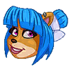 Megumi's portrait sticker from Crash Team Racing Nitro-Fueled