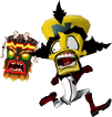 Cortex running away from Uka Uka