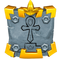 The icon for the "Boo-yah, Grandma! Boo-yah!" achievement, depicting a relic above a pedestal with a crown on it.