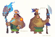 Concept art of unused Papu Papu redesigns.