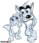 Concept art of Crash with Baby T