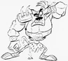 Concept art of an early version of Tiny from The Crash Bandicoot Files by Charles Zembillas