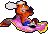 Crash using the Magic Carpet Sprite in Crash Purple.