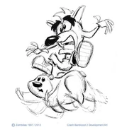 Concept art of Crash riding Polar