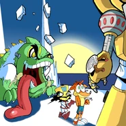 Concept art of Brio in his frog monster form from Twinsanity