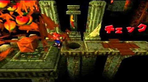 Crash Bandicoot Japanese Version 100% Part 16 - Temple Ruins - Creepiness with MowMowClub2