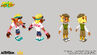 Concept art of Crash's Tennis skin and Coco's Golf skin