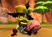 A dazed Cortex after being hit with his own brain.