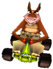 Dingodile in his kart in CTR