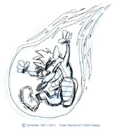 Concept art of Crash for a T-shirt design