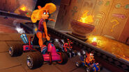 Promotional screenshot of Pinstripe and others for Crash Team Racing Nitro-Fueled.