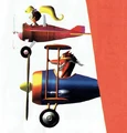 Render of Crash and Coco in their biplanes from the Japanese Warped manual.