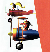 Render of Crash and Coco in their biplanes from the Japanese Warped manual.