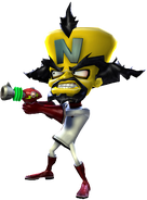 Promo render of Cortex holding his ray gun from Twinsanity