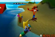 Fake Crash's location in the level.