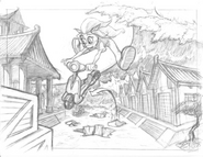 Concept art of the level.