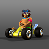 Promotional artwork of Papu in his kart in CTR.