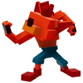Promo render of Crash's Blocky skin