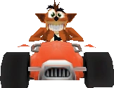 Crash as seen in Crash Bandicoot Nitro Kart 2